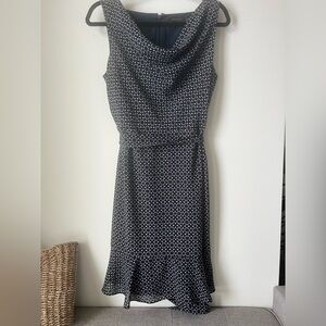 Navy patterned Sleeveless dress- size 10